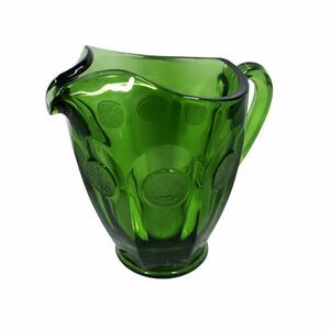 Fostoria COIN FROSTED  Emerald Green 6 1/2" - 32 OZ PITCHER. Beautiful Rare.